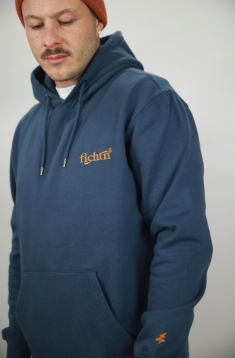 Hoodie Woodland Warm Blue Denim