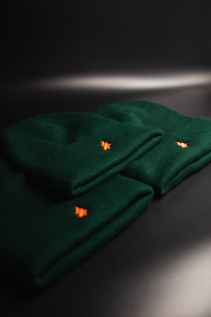 Mid Beanie green/ orange